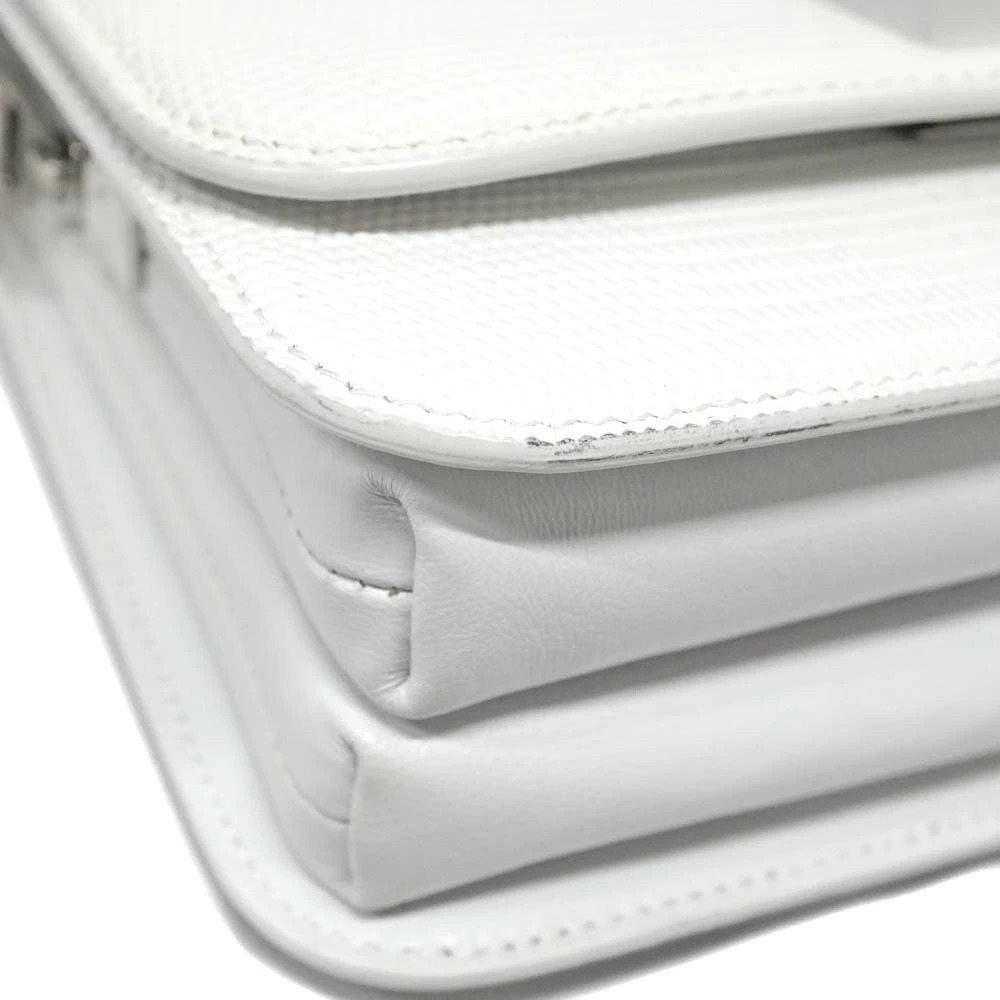 Balenciaga B Logo Plaque Crossbody Bag croc embossed White - Picture 6 of 11